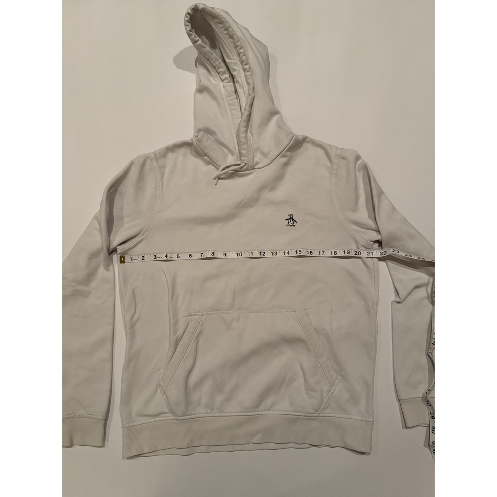 Original Penguin Munsingwear Men Small White Pullover Hoodie Jacket Sweatshirt